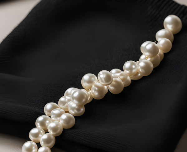 ai canva cropped black cashmere sweater with pearls ai black cashmere sweater with pearls