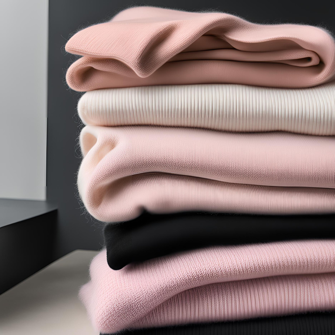Pile of beautiful cashmere sweaters