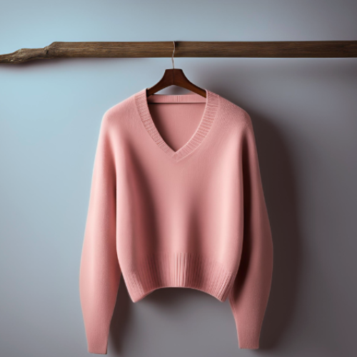 pink cashmere sweater blue background pink cashmere sweater